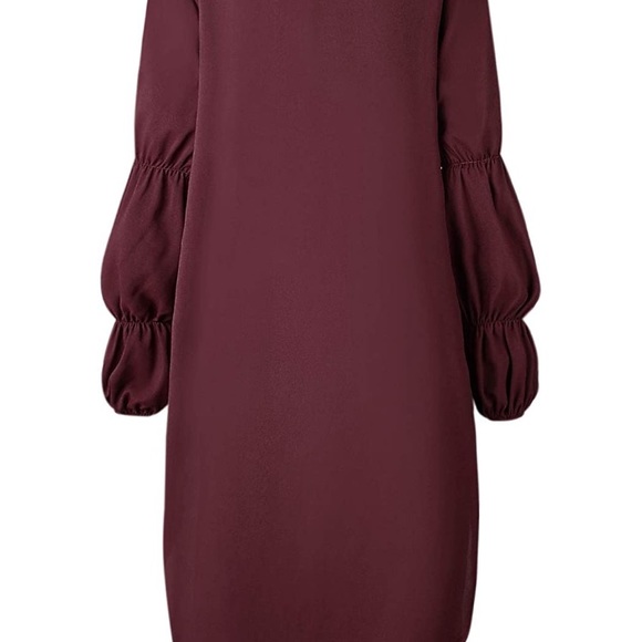 Yeshire Women's Asymmetrical Ruched Tunic Top - High-Low Maxi Dress, Purple, Long Sleeve, Large - View #7